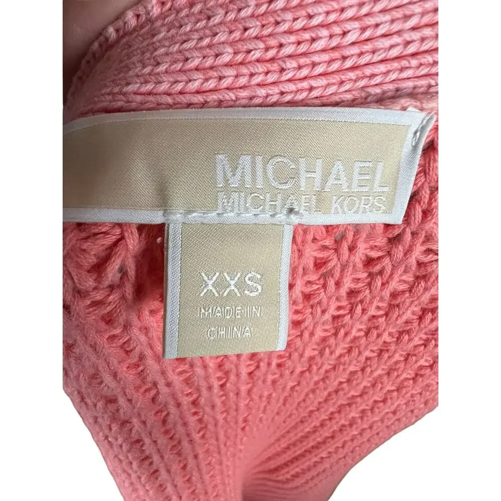 Michael Kors Knit Open Front Cardigan Sweater XXS Peach Cozy Comfy Cute Casual
